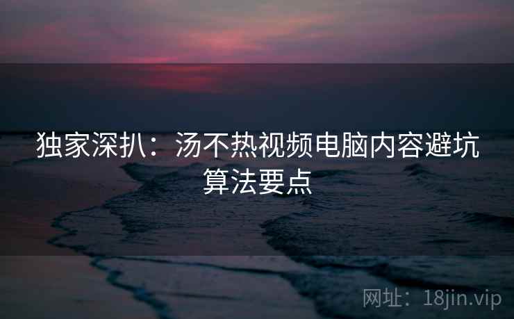 独家深扒：汤不热视频电脑内容避坑算法要点