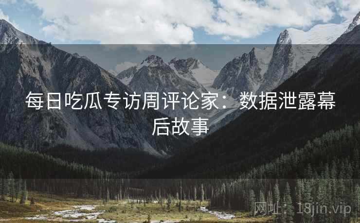 每日吃瓜专访周评论家：数据泄露幕后故事