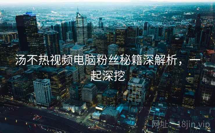 汤不热视频电脑粉丝秘籍深解析，一起深挖
