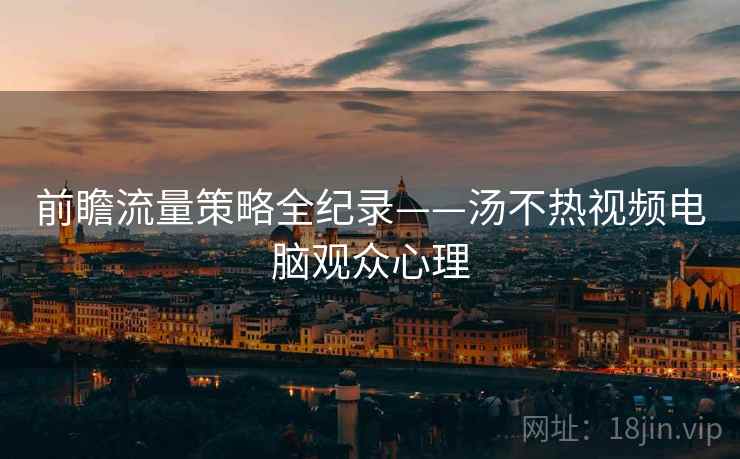 前瞻流量策略全纪录——汤不热视频电脑观众心理