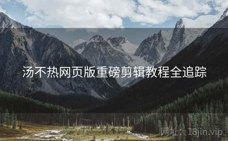 汤不热网页版重磅剪辑教程全追踪