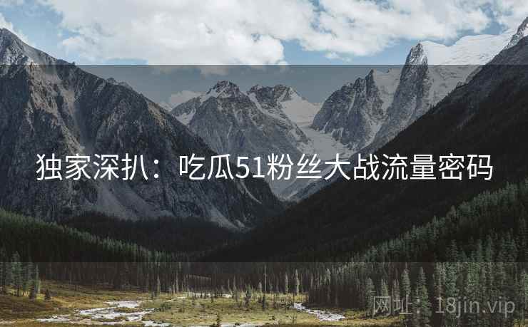 独家深扒：吃瓜51粉丝大战流量密码
